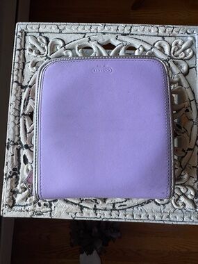Coach CD DVD Disc Purple Leather 12 Sleeve Zipper Portable Holder